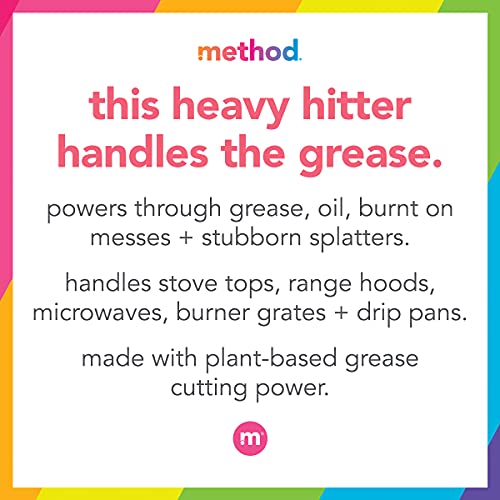 Method Heavy Duty Degreaser - Plant-Based Grease Cutter, Lemongrass Scent - 28oz Spray Bottle