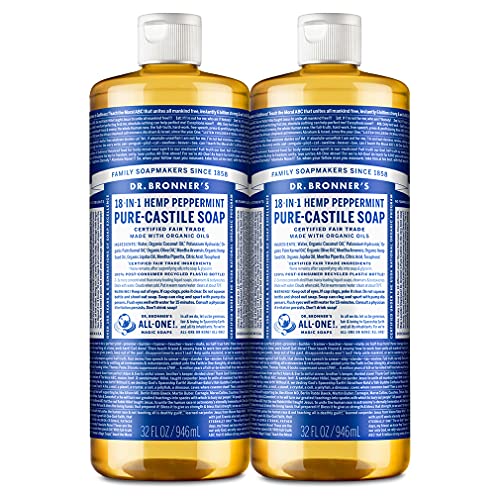 Dr. Bronner's Body Soap - Organic Oils, 18-in-1 Uses, Vegan, Non-GMO - 32oz, 2-Pack