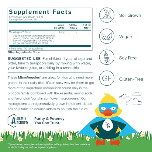 True Grace MicroVeggies Superfood Powder - Boosts Immune Health, Vegan, Regenerative Organic - 0.4oz