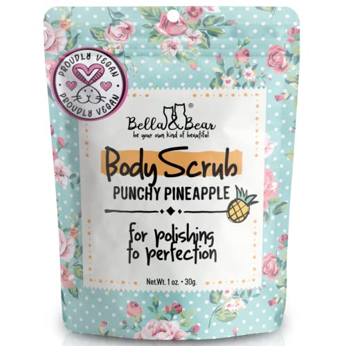 Bella & Bear Pineapple Punch Body Scrub - Vegan, Cruelty-Free, Bulk Pack of 24, 1oz Each