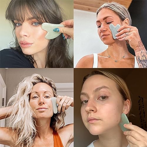 Beauty by Earth Jade Gua Sha - Facial Massage Tool for Tension Relief, Small Gift - 1 Piece