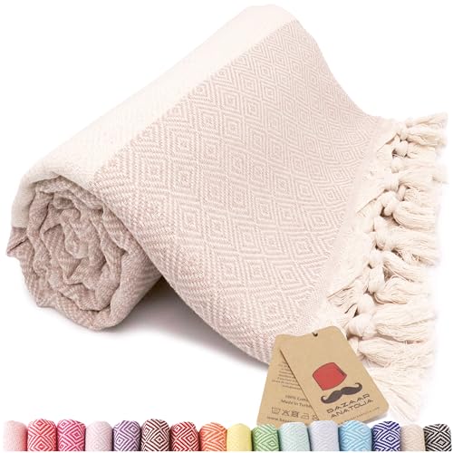 Bazaar Anatolia Turkish Bath Towel - Quick-Dry, Soft & Absorbent, OEKO-TEX Certified - 71x39 inches