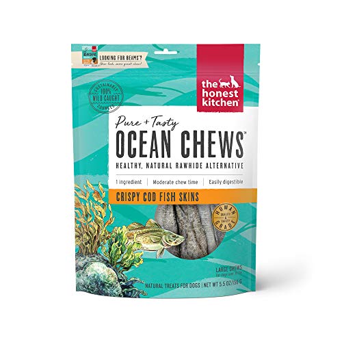 The Honest Kitchen Dog Treat - 100% Cod Skins, High Protein, Human Grade, 5.5 Oz