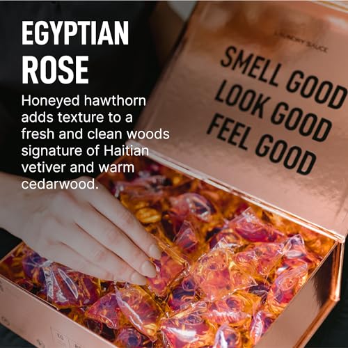 Laundry Sauce Luxury Scented Detergent Pods & Softener - Plush Feel, Egyptian Rose - 22ml