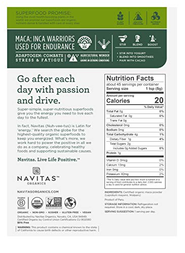 Navitas Organics Maca & Cacao Powder Bundle - Energy Boost, Antioxidants, 23 Servings