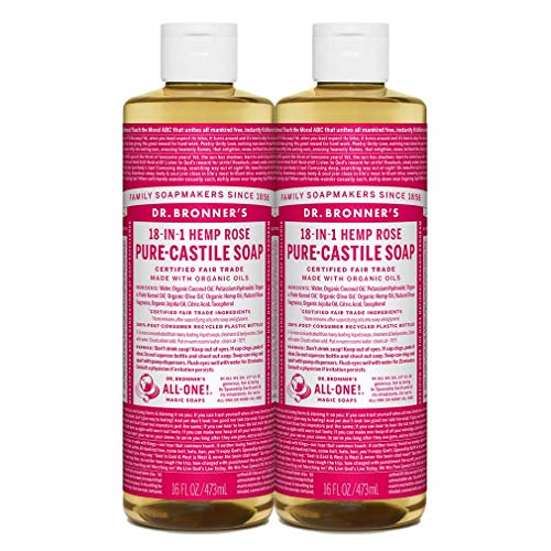 Dr. Bronner's Pure-Castile Liquid Soap - Organic, Non-GMO, Versatile 18-in-1 Uses, 16oz 2-Pack