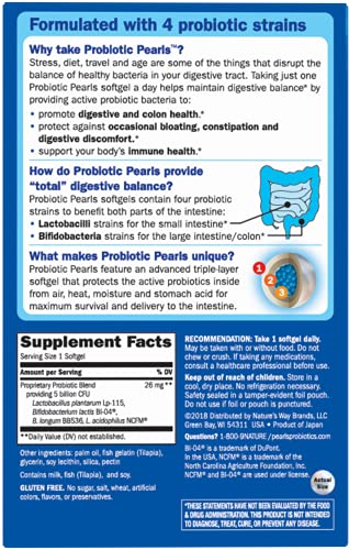 Nature's Way Probiotic Pearls - Supports Digestive, Immune & Colon Health - 30 Softgels