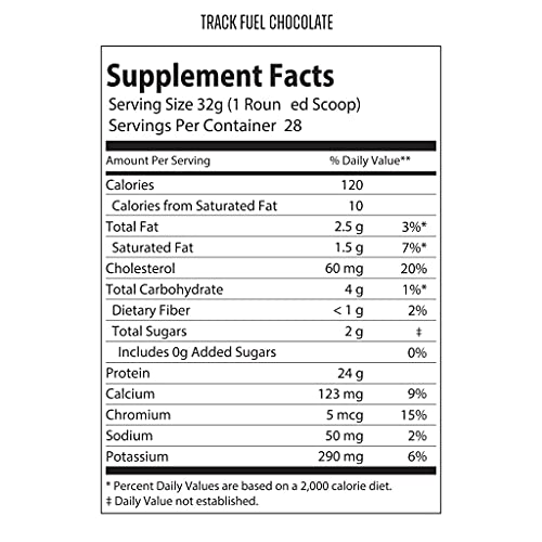 6AM Run Track Fuel Whey Protein Powder - 25g Protein, BCAA Enhanced, Chocolate - 2 lb