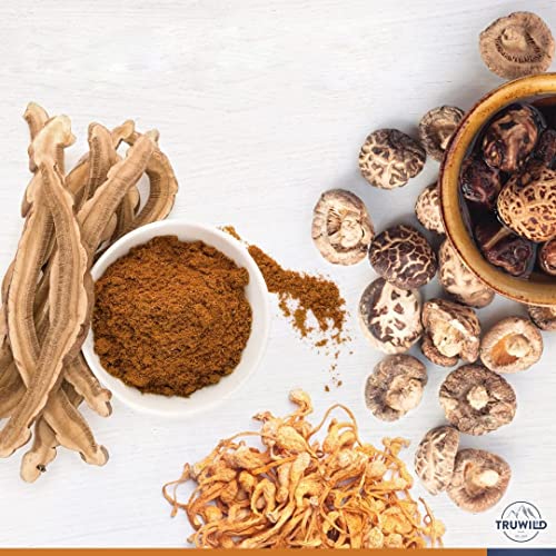 TruWild Mushroom Supplement - Boosts Energy & Immunity, All-Natural Formula - 60 Capsules