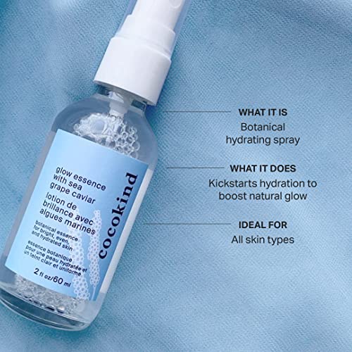 Cocokind Glow Essence Face Mist - Hydrating Primer with Sea Grape Caviar, 4oz