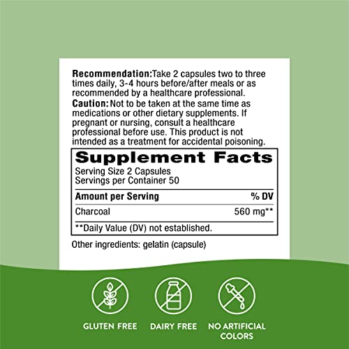 Nature's Way Digestive Enzyme Blend - Binds Gas & Unwanted Materials, Gluten-Free - 100 Capsules