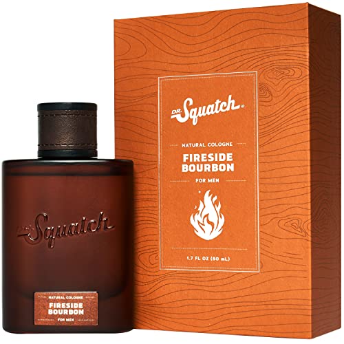 Dr. Squatch Fireside Bourbon Cologne - Long-Lasting Cedarwood & Clove, Natural Ingredients - 3.4oz
