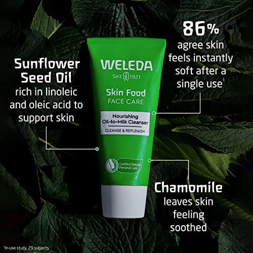 Weleda Skin Food Face Wash - Nourishing Oil-to-Milk Cleanser with Plant-Rich Ingredients - 2.5oz