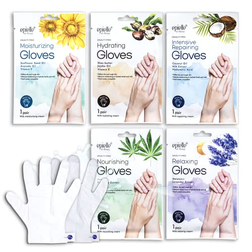 Epielle Moisturizing Gloves Set - Hydrating, Nourishing, Repairing - 5 Pairs for Soft Hands