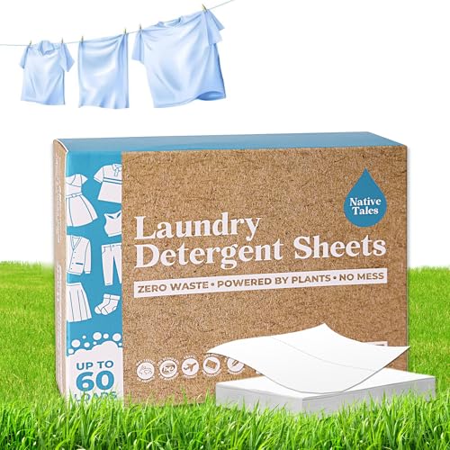 Nativ Tales Laundry Detergent Sheets - 8X Stain Removal, Plant-Based, Fragrance-Free - 30 Sheets