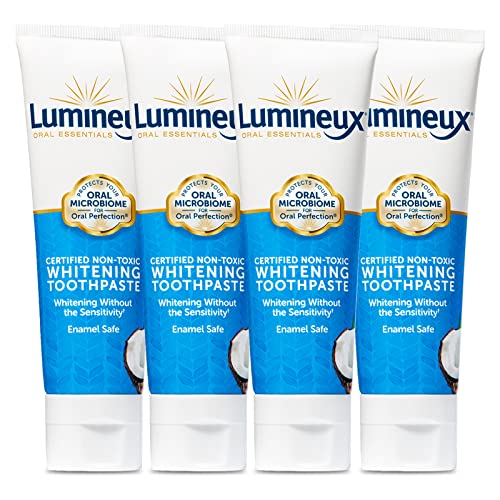 Lumineux Toothpaste 4-Pack - Enamel Safe Whitening for Sensitive Teeth, Non-Toxic - 3.75oz