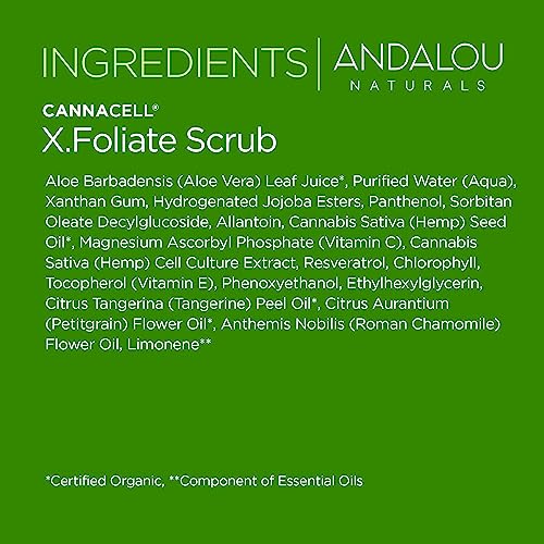 Andalou Naturals CannaCell Body Scrub - Revitalizing Vegan Exfoliant with Antioxidants - 1.7oz