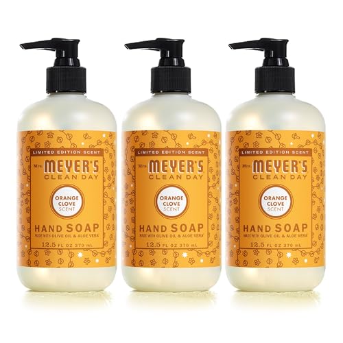 Mrs. Meyer's Cleanday Hand Soap - Moisturizing Orange Clove, Paraben-Free - 12.5oz (Pack of 3)