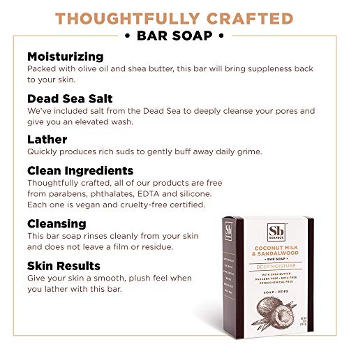 Soapbox Bar Soap - Moisturizing Shea Butter & Olive Oil, Vegan & Cruelty-Free - 5oz (Pack of 3)