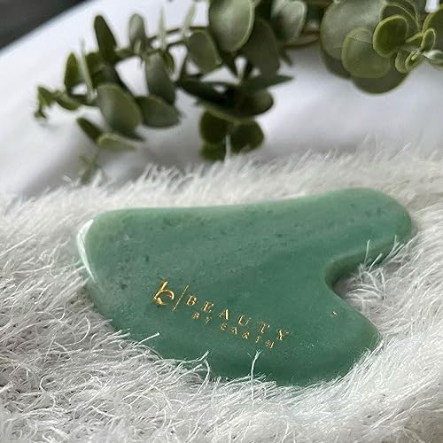 Beauty by Earth Jade Gua Sha - Facial Massage Tool for Tension Relief, Small Gift - 1 Piece