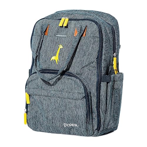 DYPER Diaper Tote Backpack - Organizes Essentials, Recycled Materials, Changing Pad - Green Melange