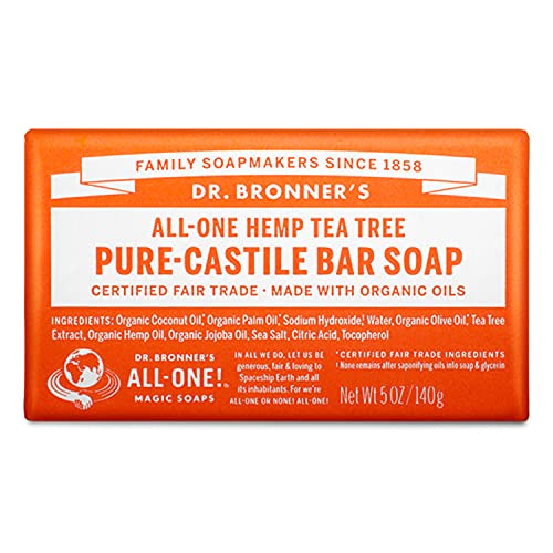 Dr. Bronner's Pure-Castile Bar Soap - Organic Oils, Gentle for Acne-Prone Skin, Tea Tree - 5oz