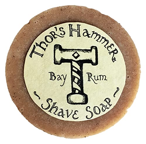Thor's Hammer Bay Rum Shaving Soap - All Natural, Aromatherapy Benefits - 3.4 oz
