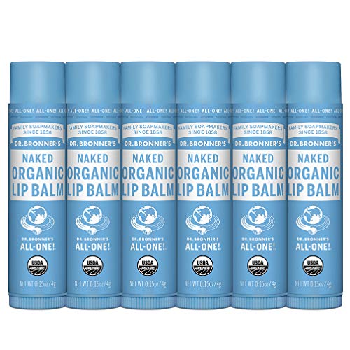 Dr. Bronner's Organic Lip Balm - Moisturizes & Protects, No Synthetic Ingredients - 6-Pack