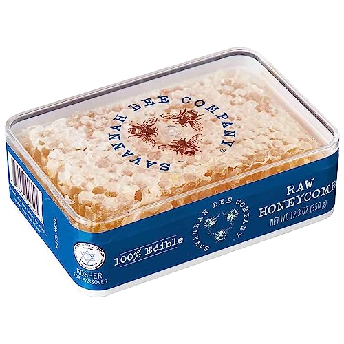 Savannah Bee Company Honeycomb - Organic, Unfiltered Acacia Honey, Gift Box & Knife - 12.3oz