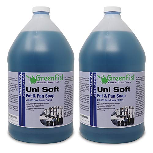 GreenFist Unisoft Dish Soap - Gentle on Hands, Biodegradable, Commercial Grade - 1 Gallon (2 Pack)
