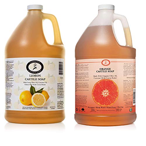 Carolina Castile Soap Body Wash - Organic Olive Oil, Biodegradable, Citrus Scents - 1 Gallon