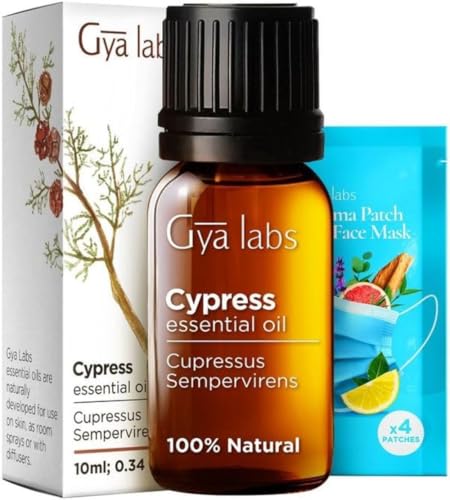 Gya Labs Cypress Essential Oil - Invigorating Aroma, Natural Skin Nourishment - 0.34 Fl Oz