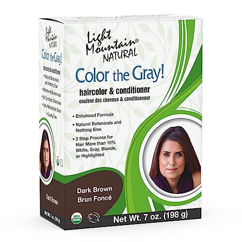 Light Mountain Henna Hair Dye - Vibrant Color, Vegan & Ammonia-Free - Dark Brown, 7 Oz