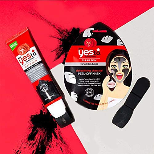 Yes To Tomatoes Charcoal Peel Off Face Mask - Detoxifies Skin, 97% Natural Ingredients - 2 Fl.Oz