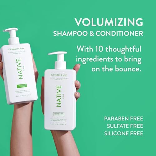 Native Shampoo & Conditioner Set - Volumizing, Vegan, Naturally Derived Ingredients - 16.5oz Each