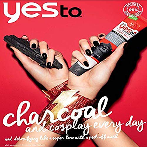 Yes To Tomatoes Charcoal Peel Off Face Mask - Detoxifies Skin, 97% Natural Ingredients - 2 Fl.Oz