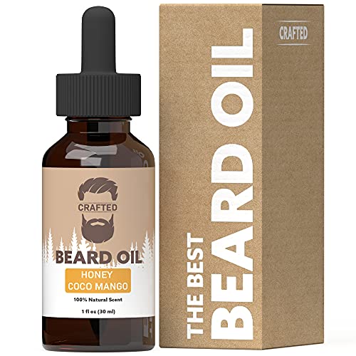 Crafted Beards Beard Oil - Hydrates & Softens, No Residue - Honey Coco Mango, 1oz