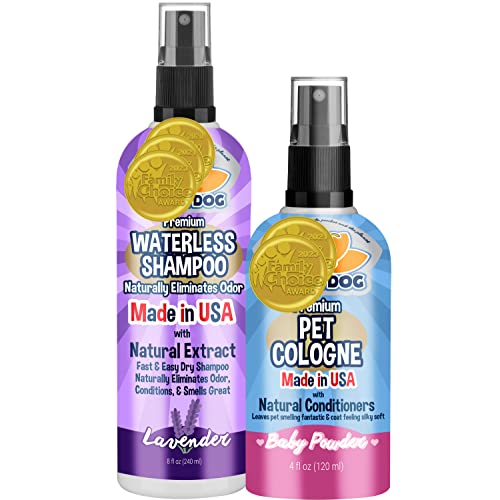 Bodhi Dog Grooming Set - Odor Eliminator & Gentle Cleanser, Lavender & Baby Powder - 12oz