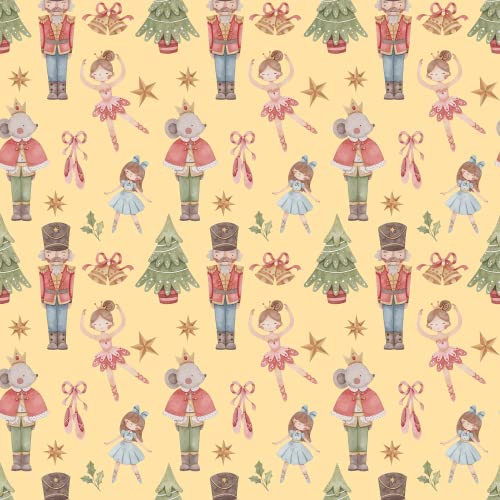 Waterleaf Paper Co. Dissolvable Gift Wrap - Nutcracker Design, Biodegradable - 18" x 47" Roll