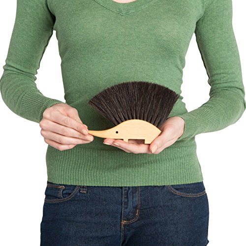 REDECKER Hedgehog Duster - Non-Scratch Horsehair, Durable Beechwood Handle - 4.5x5.5in