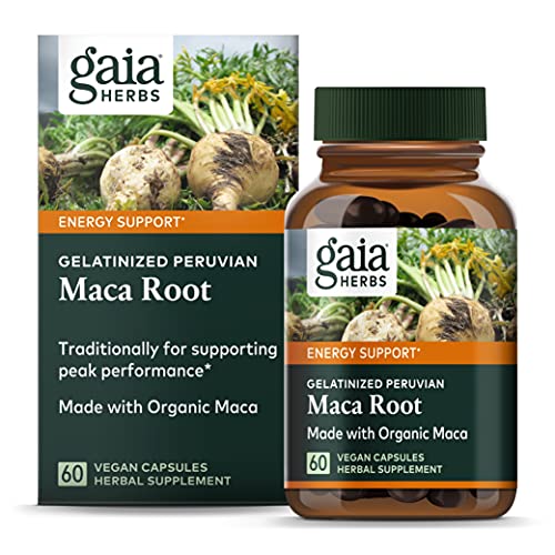 Gaia Herbs Maca Root - Natural Energy & Stamina Support, Vegan & Gluten-Free - 60 Capsules