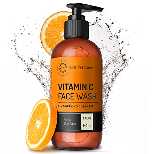 Eve Hansen Vitamin C Facial Cleanser - Hydrating, Vegan with Aloe Vera & Rosehip Oil - 8 oz