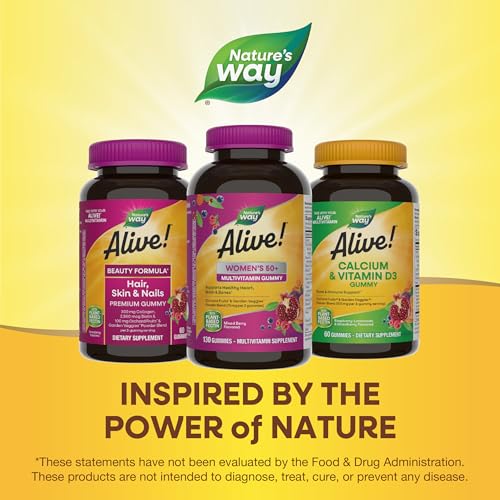 Nature's Way Alive! Women's 50+ Multivitamin Gummies - Supports Heart, Brain, Bones - 130 Count