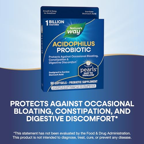 Nature's Way Probiotic Pearls - Supports Digestive Balance, 1 Billion Cultures - 90 Softgels