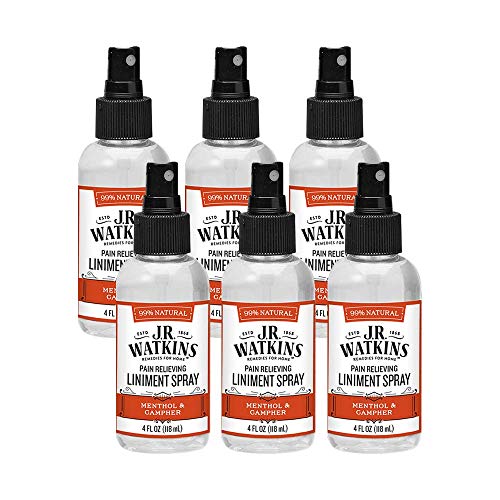 J.R. Watkins Joint & Muscle Pain Relief Spray - Soothes Aches, Menthol Cooling - 4 fl oz (6 Pack)