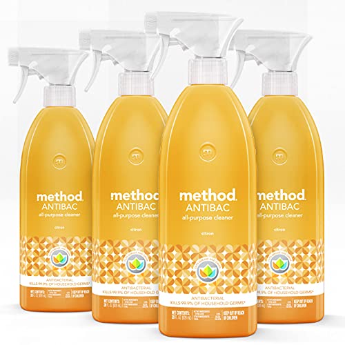 Method Antibacterial All-Purpose Cleaner - Kills 99.9% Germs, Citron Scent - 4 x 28oz Bottles