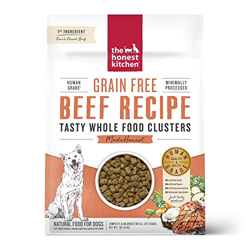 The Honest Kitchen Whole Food Clusters - Grain Free Beef, Digestive Support, Human Grade - 1 lb