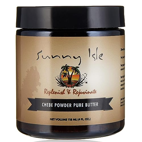 Sunny Isle Hair Treatment - Strengthens & Moisturizes Hair, 100% Natural, 4oz with Chebe Powder