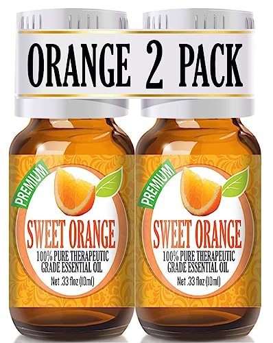 Healing Solutions Sweet Orange Essential Oil - Pure, Therapeutic Grade for Diffuser & Skin - 0.66oz