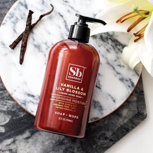 Soapbox Liquid Hand Soap - Moisturizing Vanilla & Lily, Vegan, Cruelty Free - 12oz Pump, 3-Pack